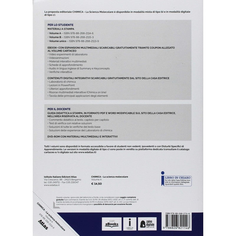 Chimica. La Scienza Molecolare - A
