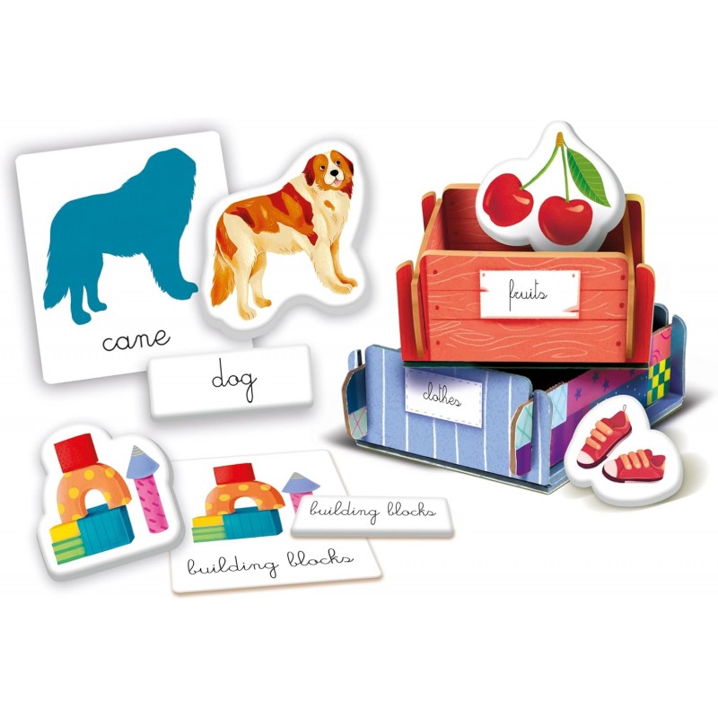 Clementoni Sapientino Montessori - Primo Inglese - Gioco Montessori 3 Anni, Gioco Educativo Per Imparare Inglese, Flashcards