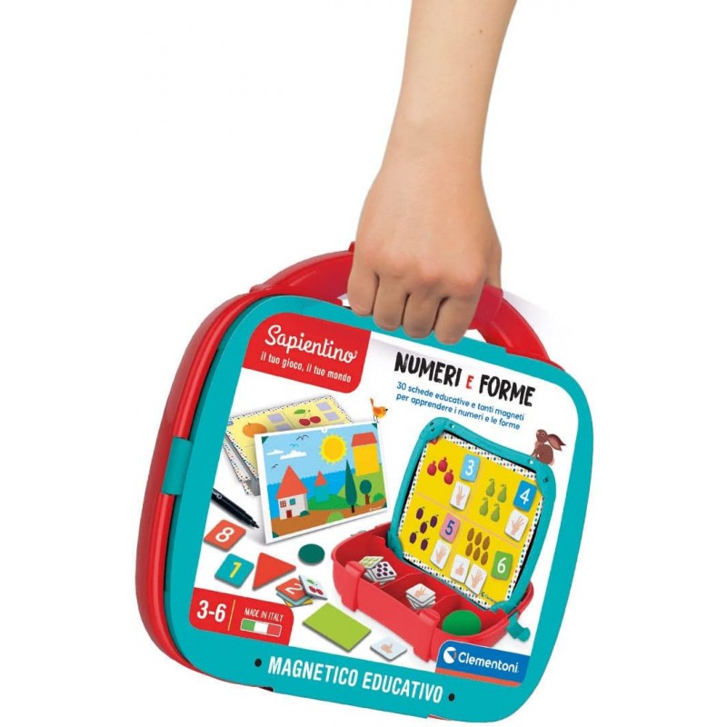 Clementoni Sapientino - Valigetta Magnetica Numeri E Forme, Gioco Educativo Per Bambini 3-6 Anni, Apprendimento Matematica