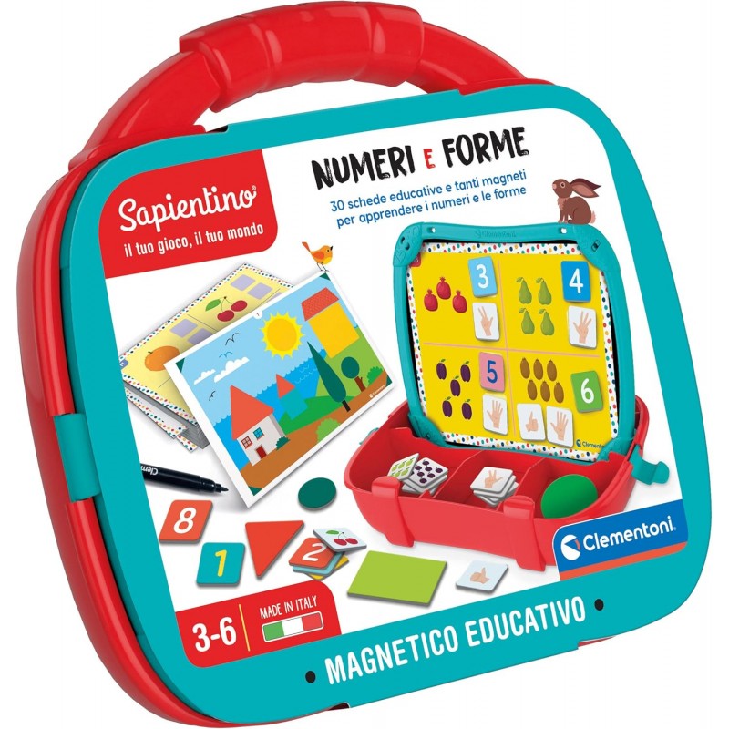 Clementoni Sapientino - Valigetta Magnetica Numeri E Forme, Gioco Educativo Per Bambini 3-6 Anni, Apprendimento Matematica