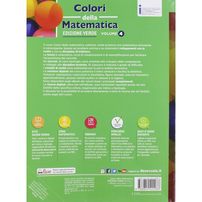 Colori Della Matematica. Ediz. Verde. Per Le Scuole Superiori. Con E-book. Con Espansione Online (vol. 4)