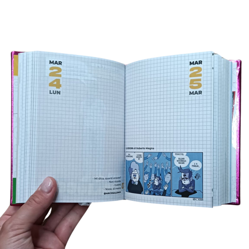 Comix 2024-2025. Agenda 16 Mesi Mini Special Edition Lycra Fucsia, 11,5x16h Cm