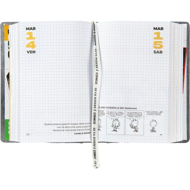 Comix - Diario Mini Giornaliero 16 Mesi, 2024-2025 Con Copertina Rigida, M11x15.3h Cm, Nero