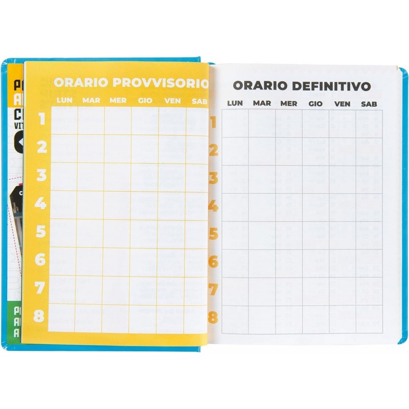 Comix - Diario Scuola 2024-2025 Mignon Giornaliero, Con Copertina Rigida, Ideale Per La Scuola Superiore, 9x12.5h Cm, Azzurro