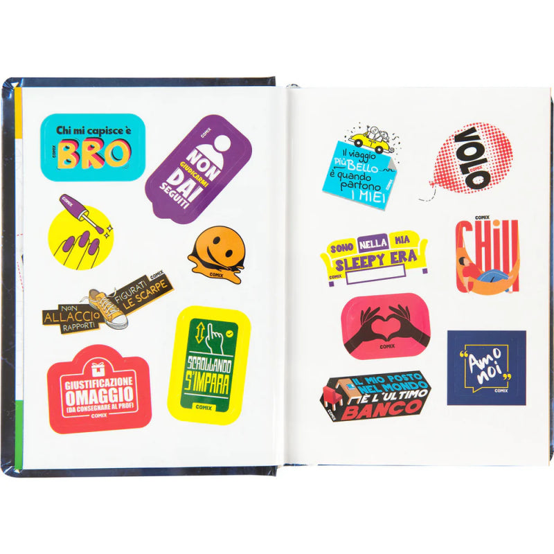 Comix - Diario Scuola 2024-2025 Mignon Giornaliero, Con Copertina Rigida, Ideale Per La Scuola Superiore, 9x12.5h Cm, Blu