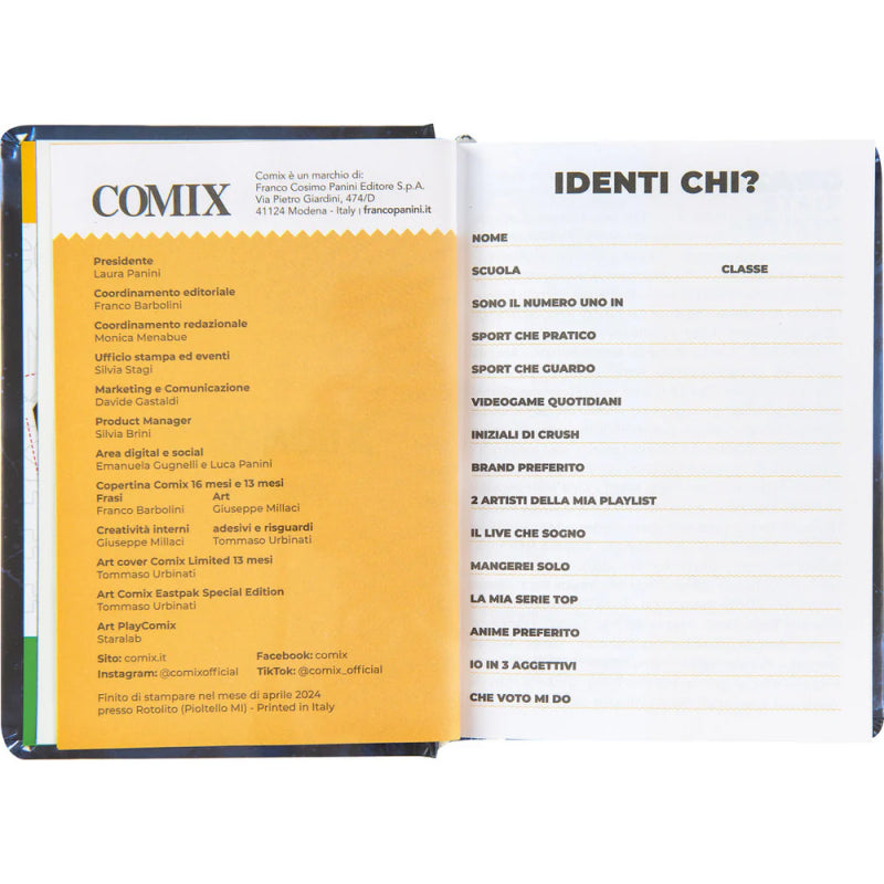 Comix - Diario Scuola 2024-2025 Mignon Giornaliero, Con Copertina Rigida, Ideale Per La Scuola Superiore, 9x12.5h Cm, Blu