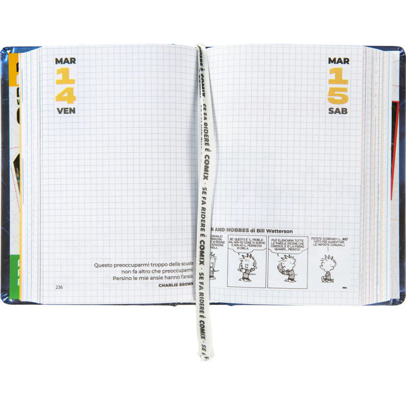 Comix - Diario Scuola 2024-2025 Mignon Giornaliero, Con Copertina Rigida, Ideale Per La Scuola Superiore, 9x12.5h Cm, Blu