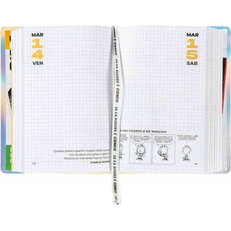 Comix - Diario Scuola 2024-2025 Mignon Giornaliero, Con Copertina Rigida, Ideale Per La Scuola Superiore, 9x12.5h Cm, Holo