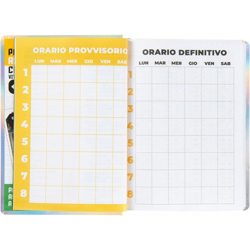 Comix - Diario Scuola 2024-2025 Mignon Giornaliero, Con Copertina Rigida, Ideale Per La Scuola Superiore, 9x12.5h Cm, Holo