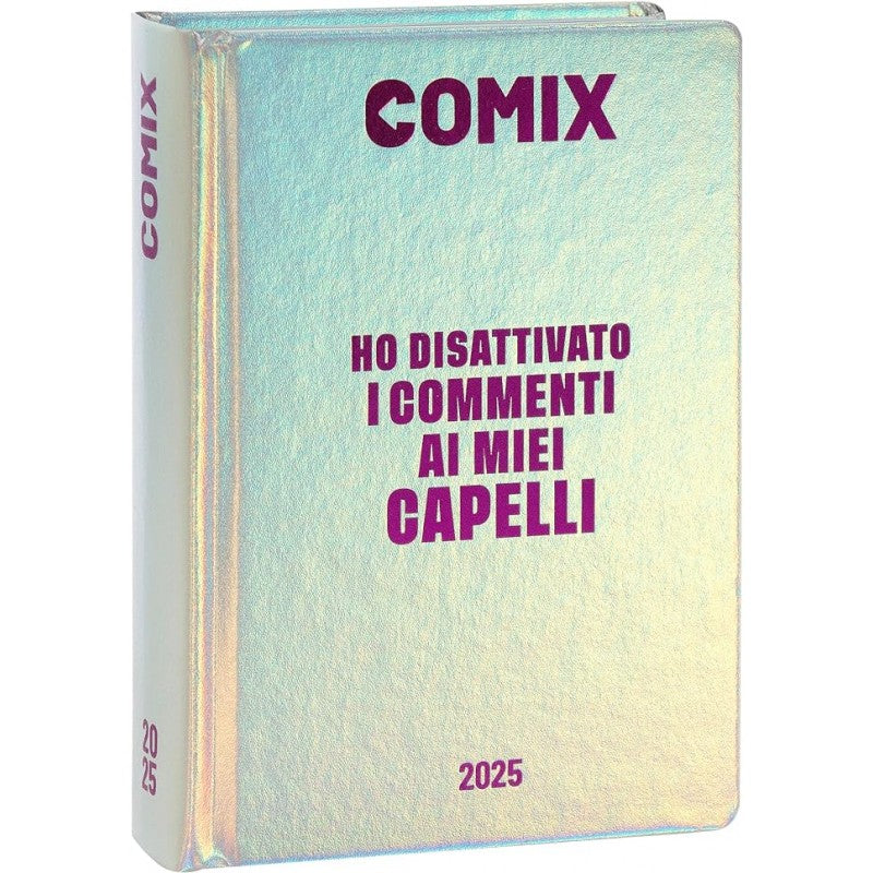 Comix - Diario Scuola 2024-2025 Mignon Giornaliero, Con Copertina Rigida, Ideale Per La Scuola Superiore, 9x12.5h Cm, Holo