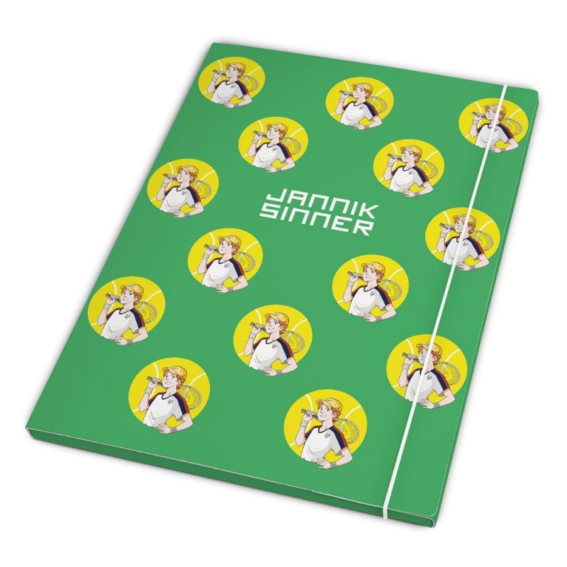 Confezione 6 Cartelle 3 Lembi Con Elastico, Jannik Sinner By Pigna