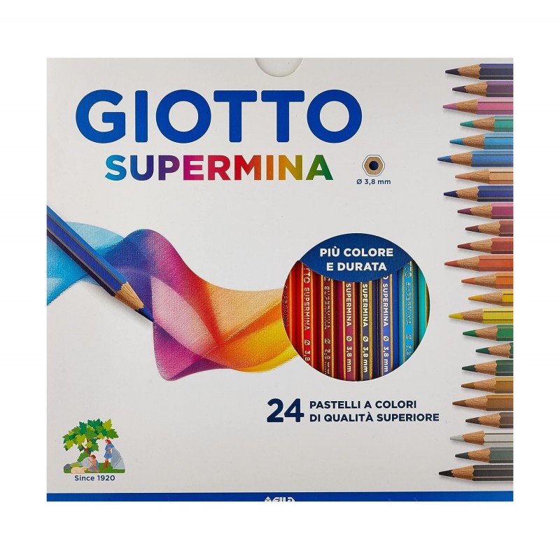 Confezione Da 24 Pastelli Giotto Supermina Da 3.8mm