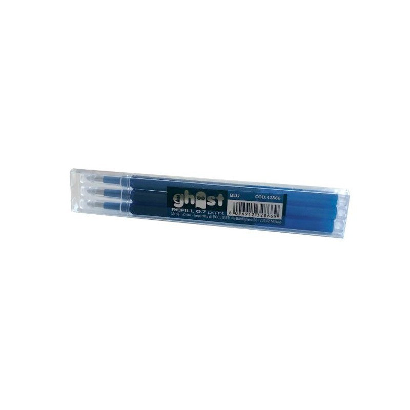 Confezione Da 3 Pezzi Ghost Refill Per Penna Gel Cancellabile, Punta 0,7 Mm - Blu