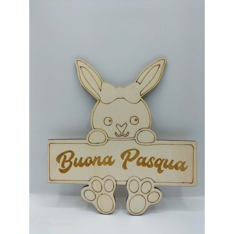 Coniglietto In Legno - Buona Pasqua