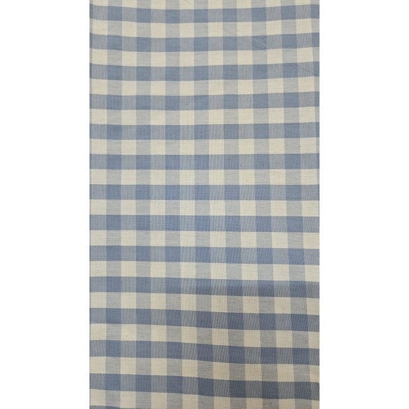 Cotone A Quadri Grandi - Azzurro