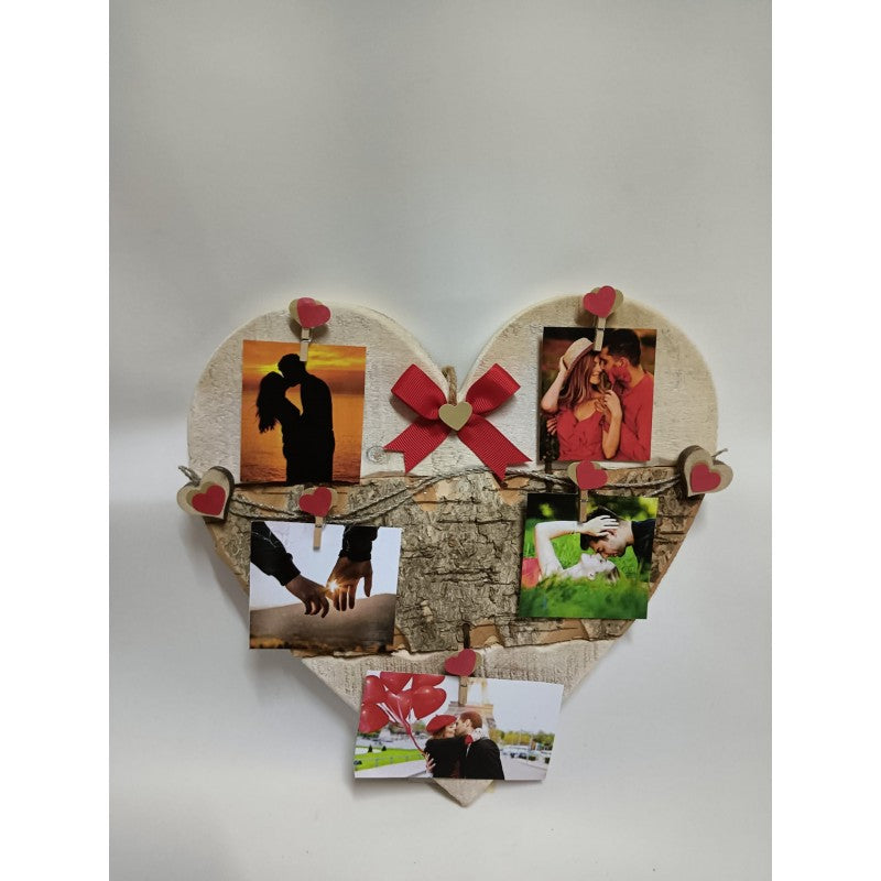 Cuore In Legno Con Foto Personalizzabile