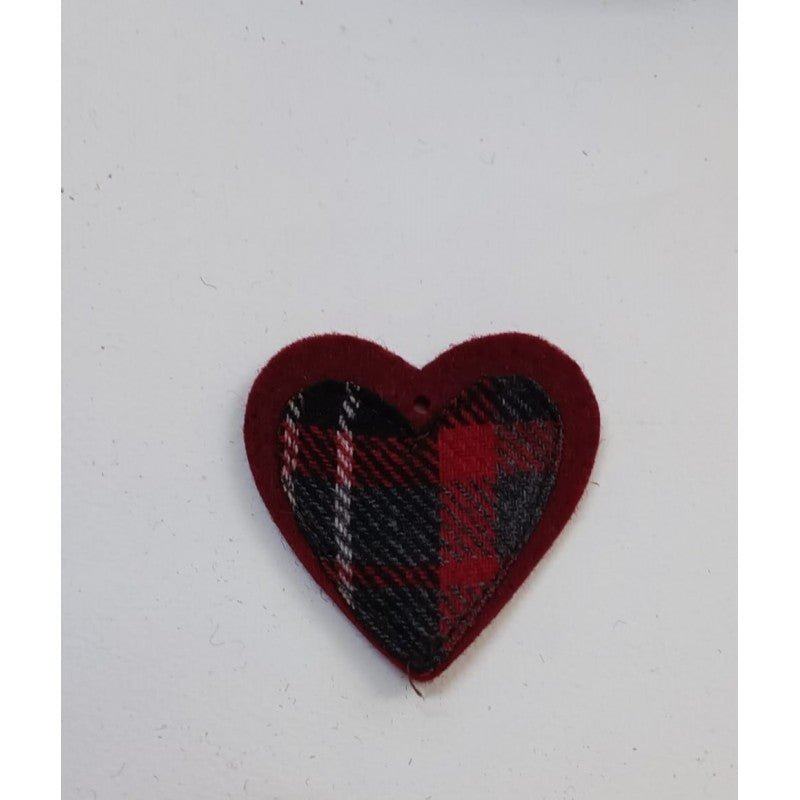 Cuore Scozzese In Feltro Con Foro