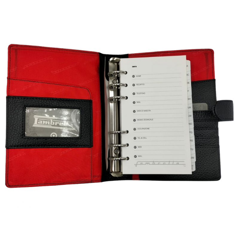 Custodia Agenda Lambretta – Nero / Rosso