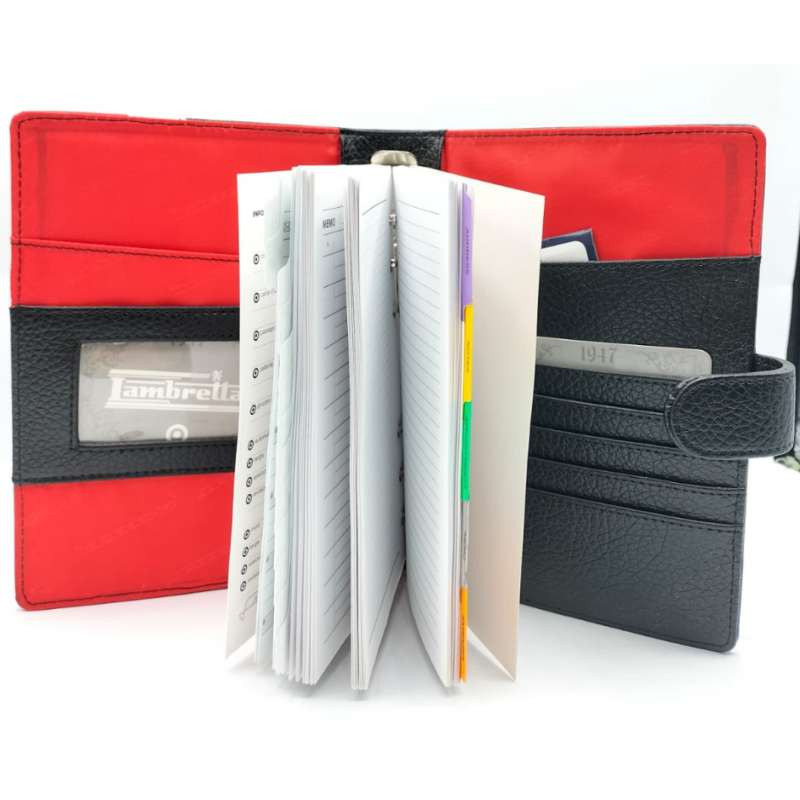 Custodia Agenda Lambretta – Nero / Rosso