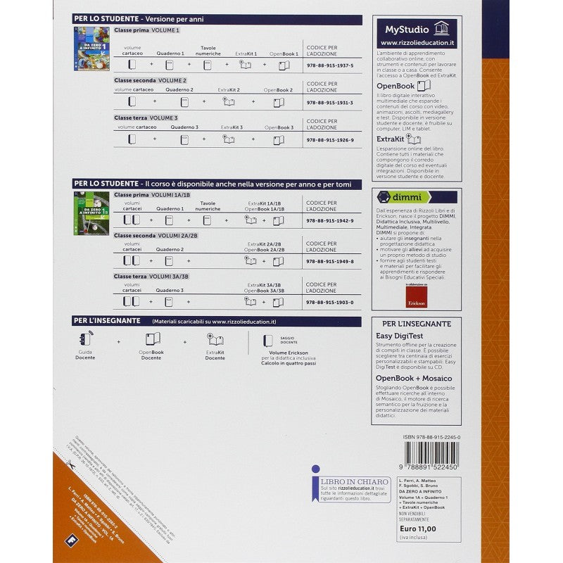 Da Zero A Infinito 1a + 1b + Quaderno + Tavole