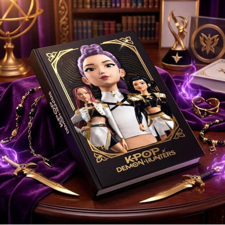 Diario Scuola K-Pop Demon Hunters Nero Oro – Copertina Morbida 3D