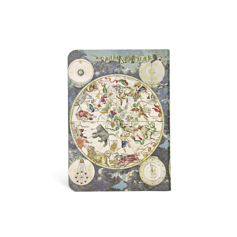 Diario A Copertina Rigida Planisfero Celeste | Bianco | Midi - Paperblanks