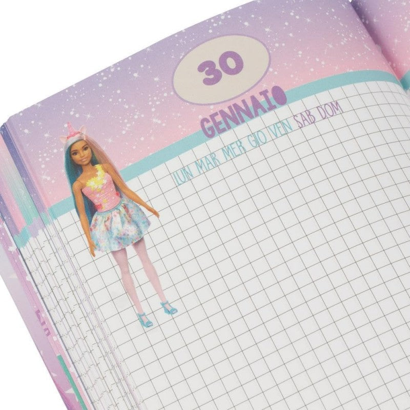 Diario Barbie Unicorno 2024-2025 Standard 20x14cm Non Datato