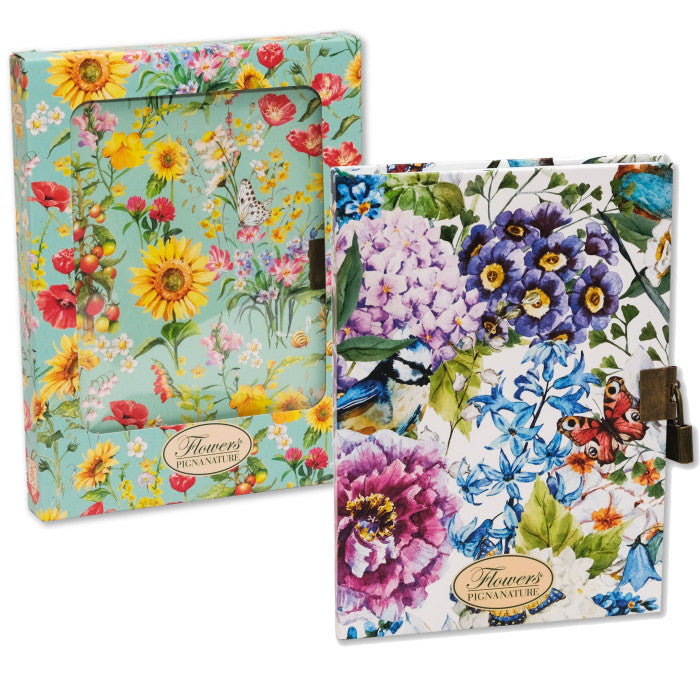 Diario Segreto 13 x 18 cm con Lucchetto Nature Flowers Pigna