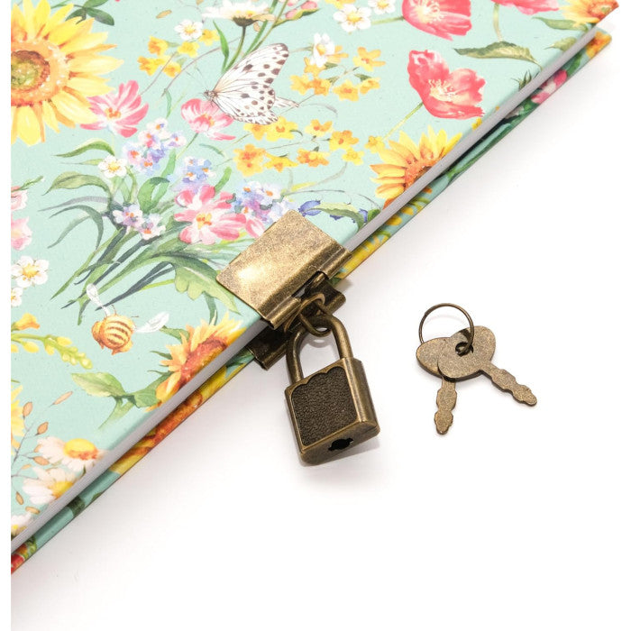 Diario Segreto 13 x 18 cm con Lucchetto Nature Flowers Pigna