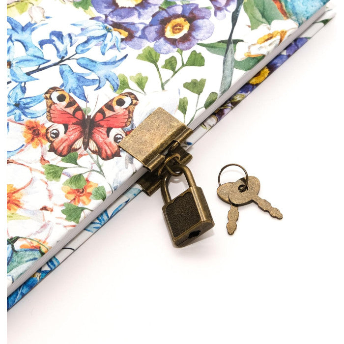 Diario Segreto 13 x 18 cm con Lucchetto Nature Flowers Pigna