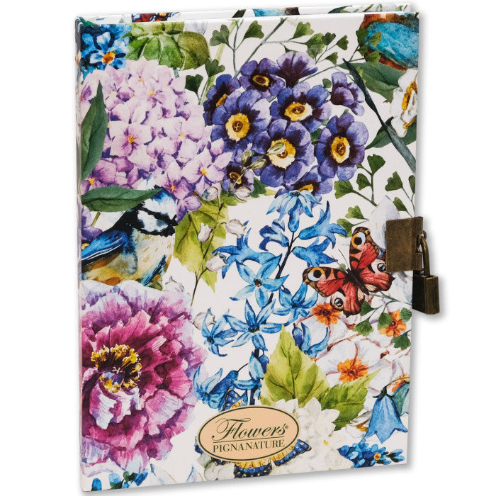 Diario Segreto 13 x 18 cm con Lucchetto Nature Flowers Pigna