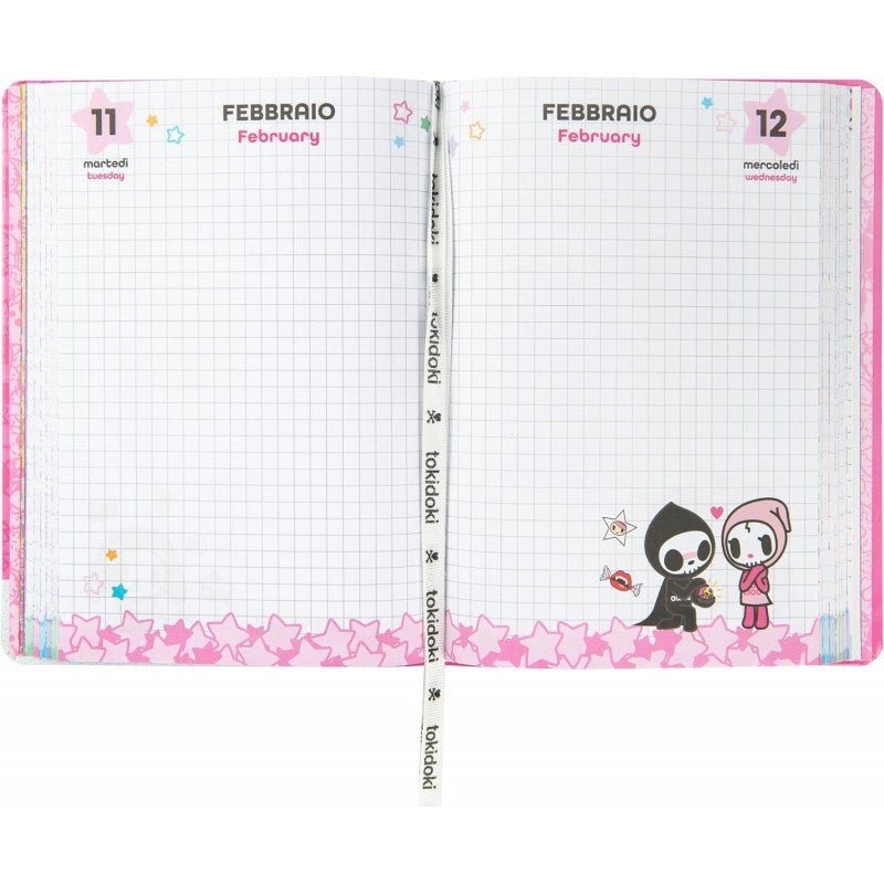 Diario Tokidoki Standard 12 Mesi 2024-2025 Rosa 13,5x18cm