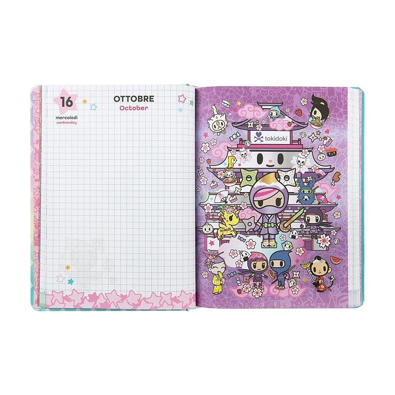 Diario Tokidoki Standard 2024-2025 Azzurro 13,5x18 Cm