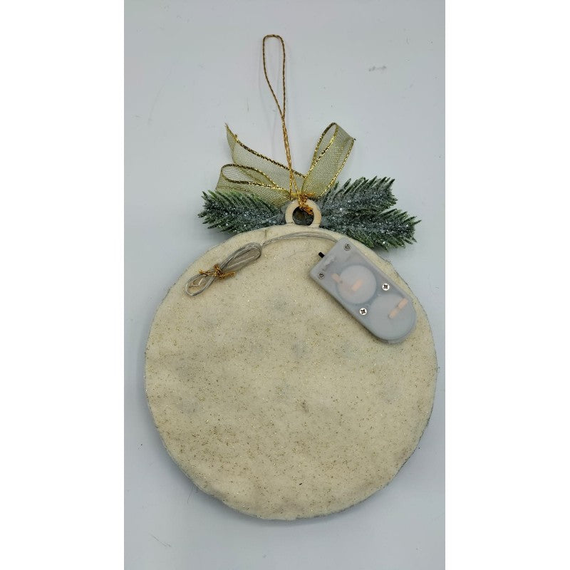 Disco Decorato A Mano - "il Cervo Nella Neve"