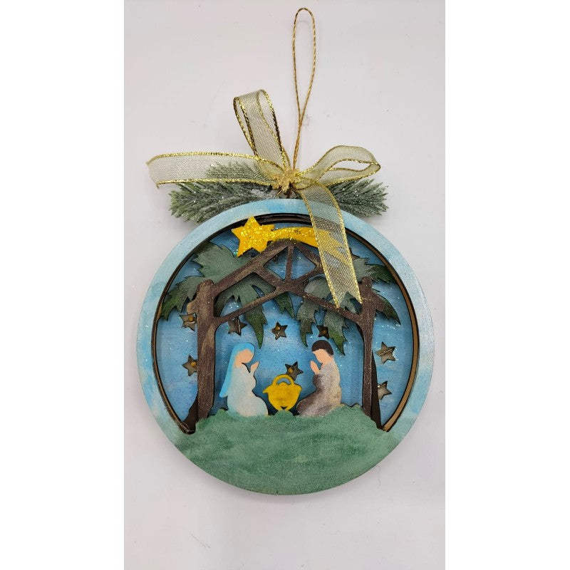 Disco Decorato A Mano - "la Sacra Famiglia"