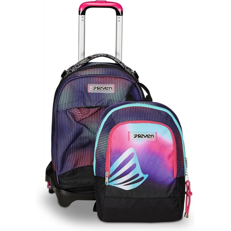 Even Trolley Scuola Jack Detach 3 Ruote, Rosa, Shadefull Girl, 3 In 1