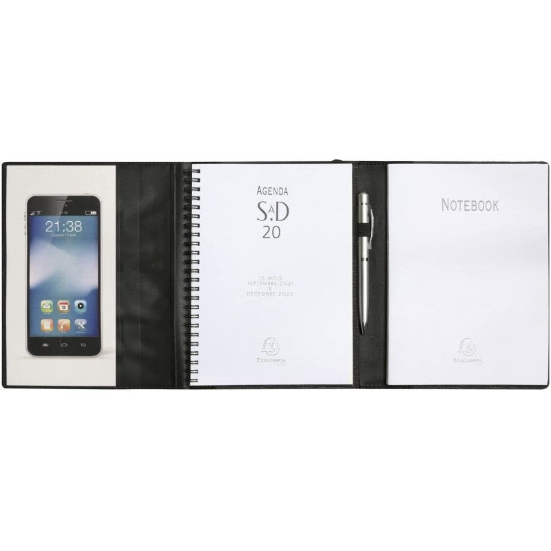 Exacompta Agenda 17 Mesi - Settimanale - Spiralata - 17x21,5 Cm - All In One - Nero - 2001081e Quovadis