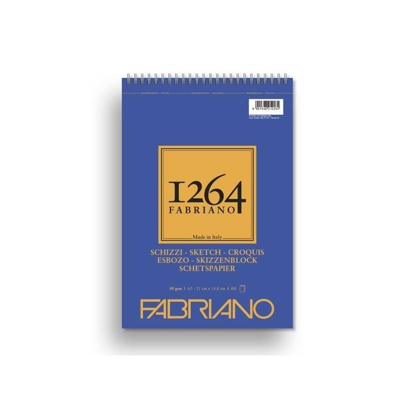 Fabriano Blocco 1264 Schizzi Spiralato Lato Corto 90gsm - A5 - 60 Fogli