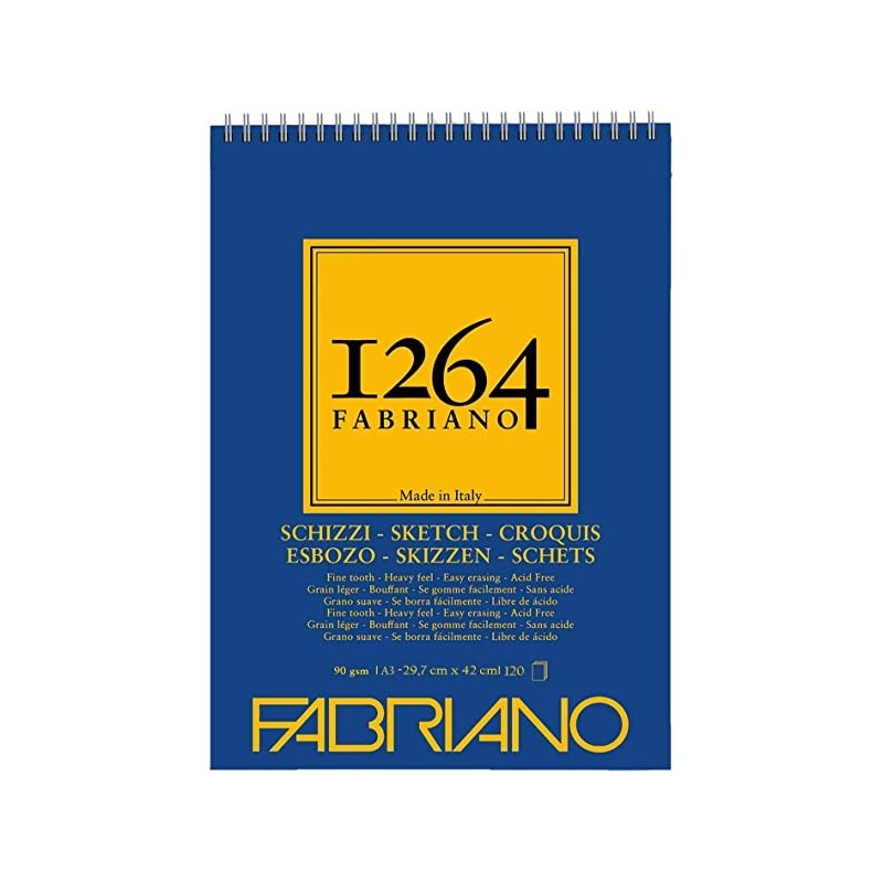 Fabriano Schizzi-blocco 1264 Con Spirale, 90 G/m², Din A3