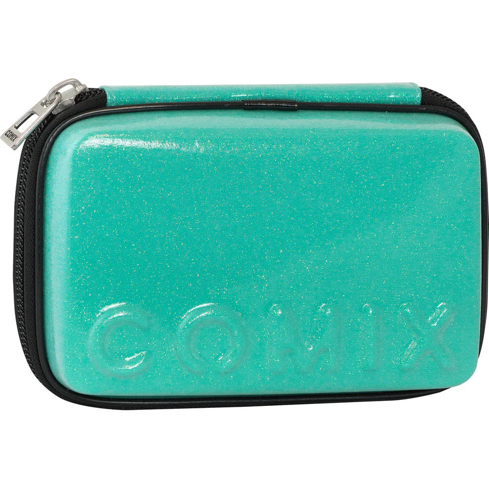 Astuccio COMIX Maxi Zip Glitter Cover Rigida con Maxi Logo in Rilievo, 21 x 14,5h x 6,5 cm – Colori Assortiti