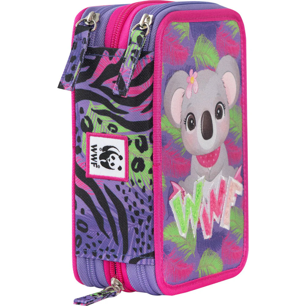 Astuccio 3 Zip WWF Koala - Viola - Franco Cosimo Panini