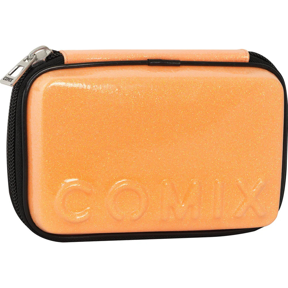 Astuccio COMIX Maxi Zip Glitter Cover Rigida con Maxi Logo in Rilievo, 21 x 14,5h x 6,5 cm – Colori Assortiti