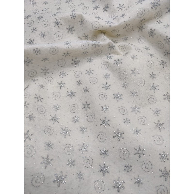 Feltro Stampato Glitter Argento