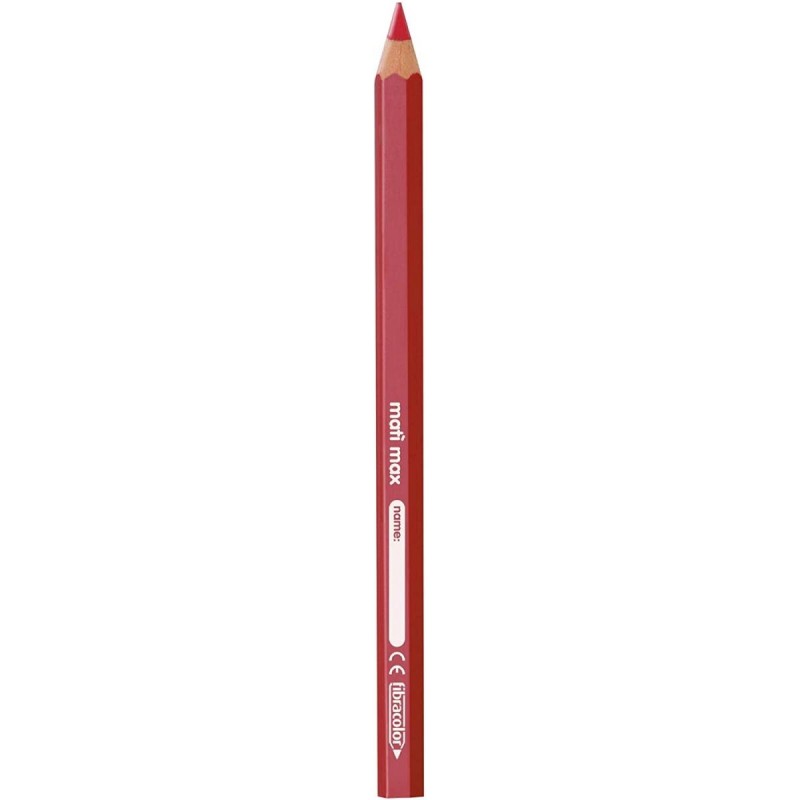 Fibracolor Mati' Max - Pastelli In Legno Esagonale - Punta Grossa - Confezione Da 6 Pz
