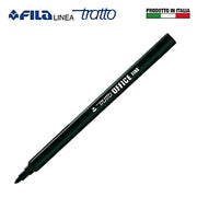 Fila-Pennarello con punta in fibra, 0,7 mm, colore: nero (Confezione da 12)