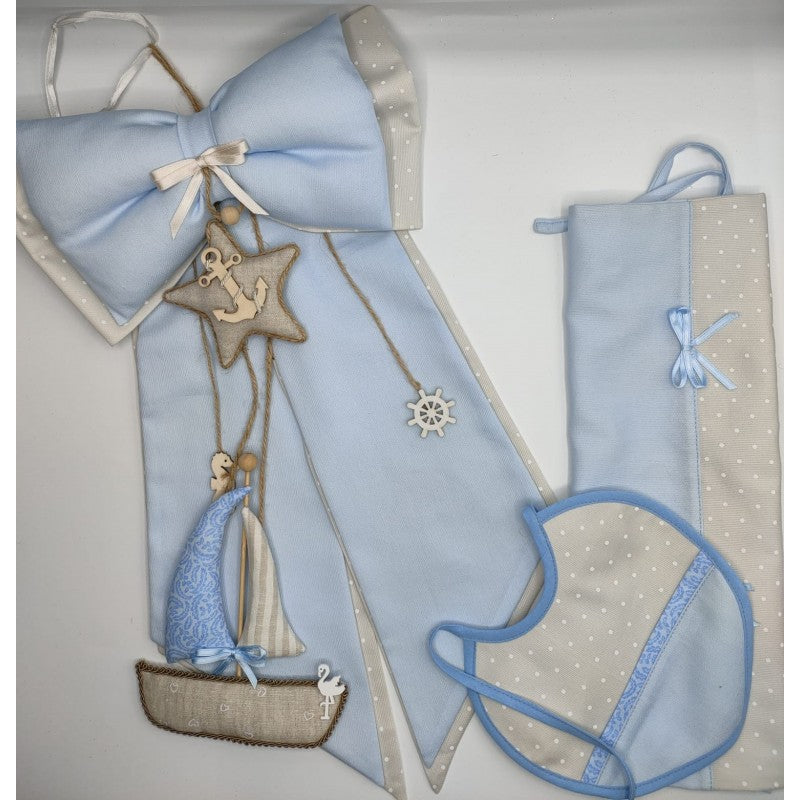 Fiocco Nascita + Bavaglino + Sacca