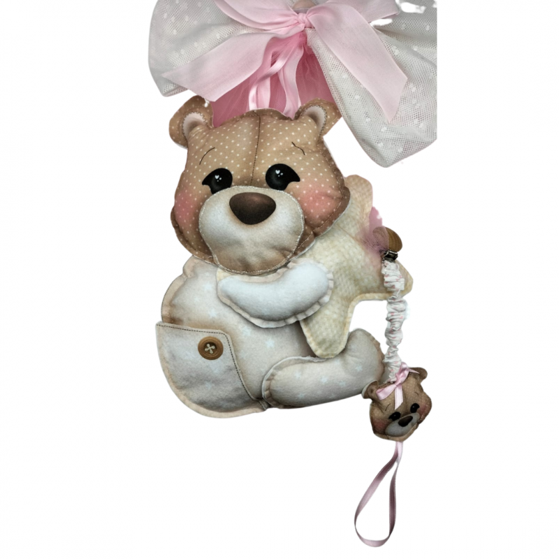 Fiocco Nascita Bimba Con Portaciuccio
