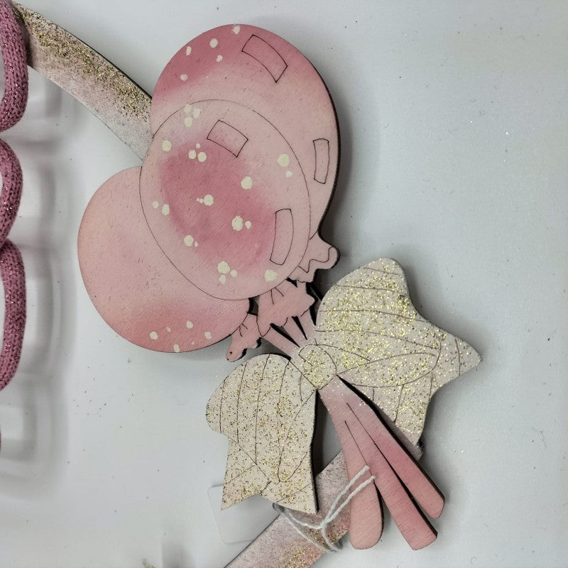 Fiocco Nascita Bimba Personalizzabile Con Tubolare Stafil Glitter