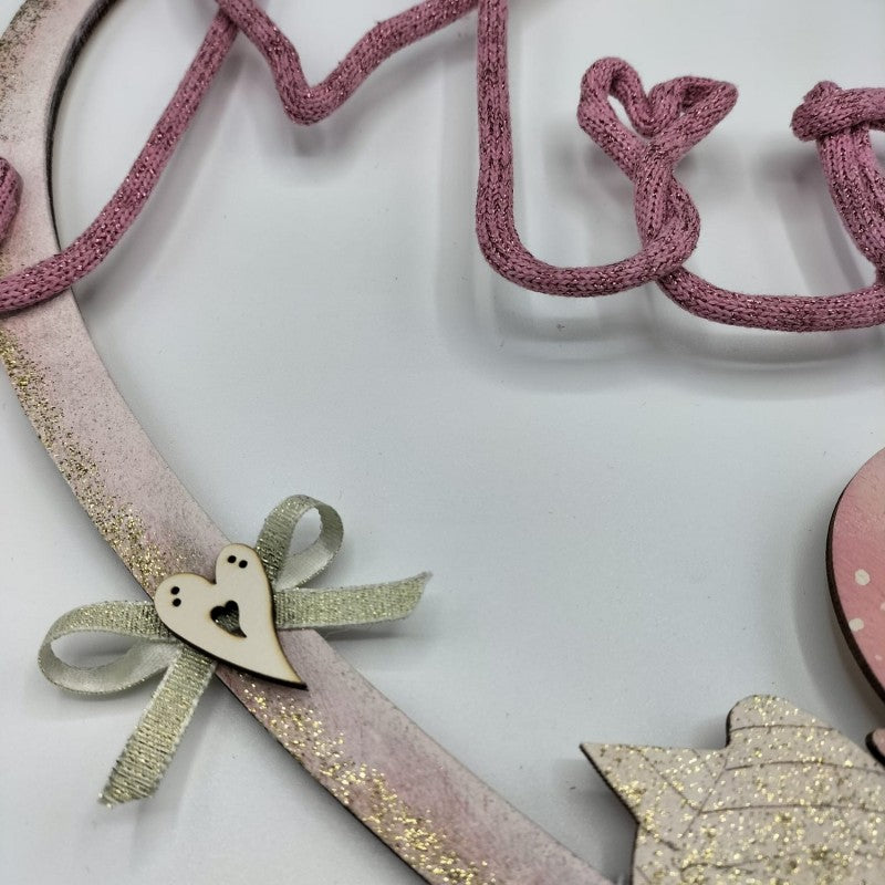 Fiocco Nascita Bimba Personalizzabile Con Tubolare Stafil Glitter