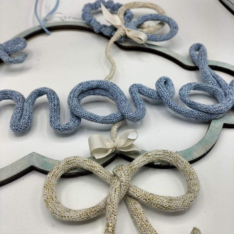 Fiocco Nascita Bimbo Personalizzabile Con Tubolare Stafil Glitter